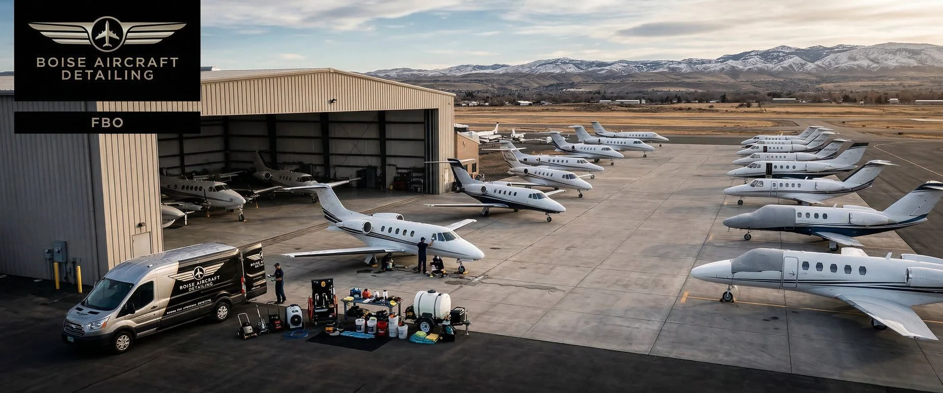 Aircraft detailing at Sun Valley Airport