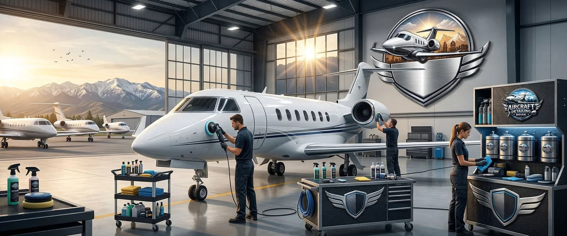 Aircraft Detailing Boise team at work